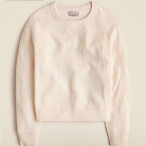 J. Crew Cashmere Relaxed Crewneck Sweatshirt in Heather Muslin Beige XXS